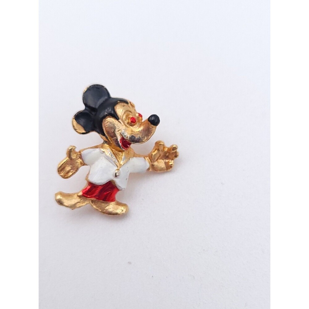 Vintage‎ Signed Walt Disney Productions Enamel Mickey Mouse Pin Or Brooch 3/4"